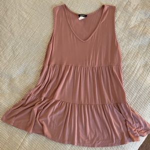 Mauve Tiered Sleeveless Maternity Tank Top • Pink Blush
